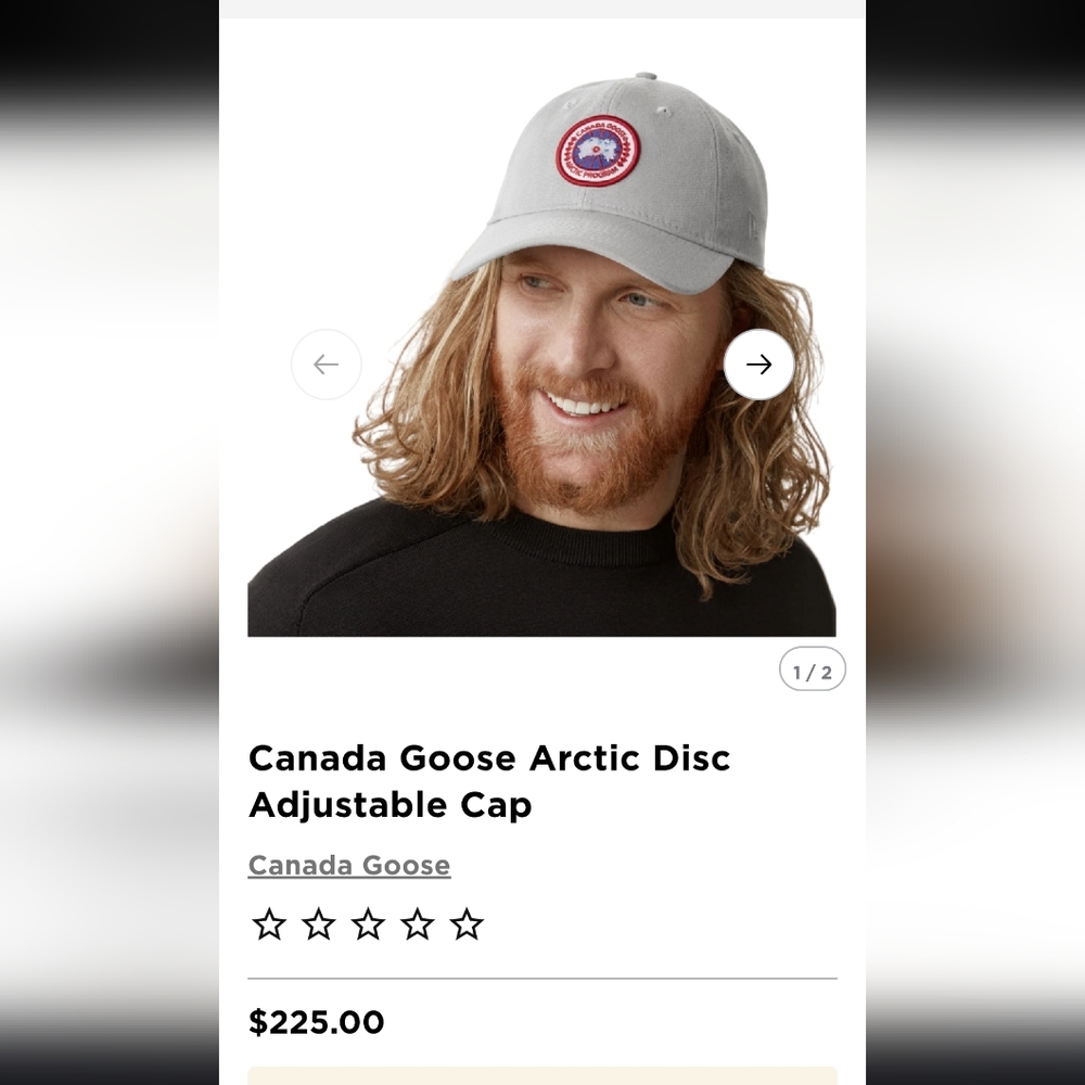 Canada Goose Gray Arctic Disc Adjustable Cap